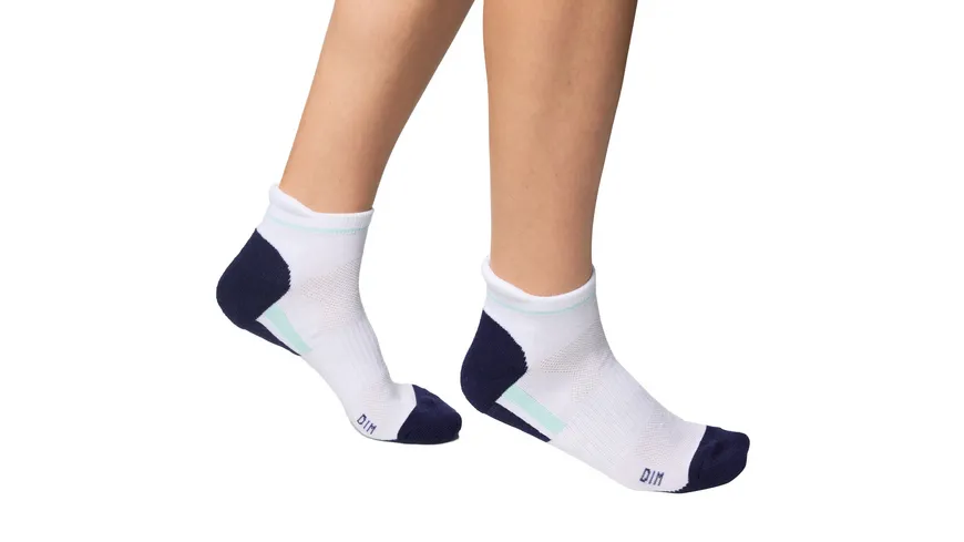 DIM Damen Sneaker Socken Sport 2er Pack weiss/aurore