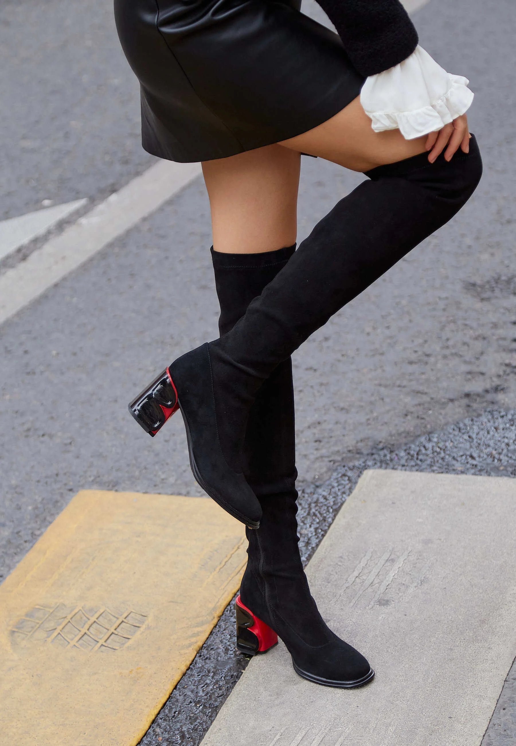 Cesare Gaspari BLOCK HEEL - Botas por encima de la rodilla