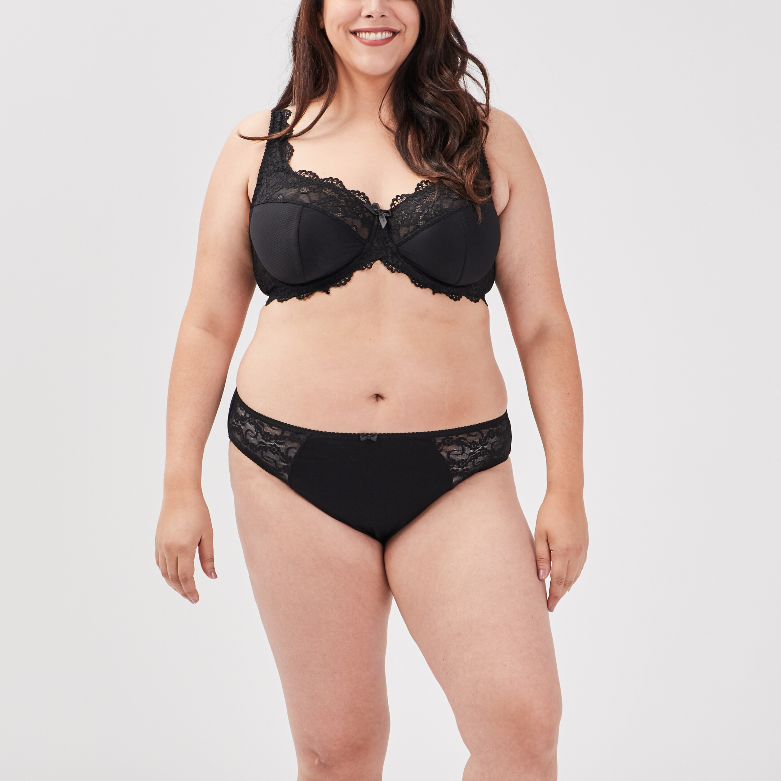 Culotte empiècements dentelle noir femme grande taille | La Halle