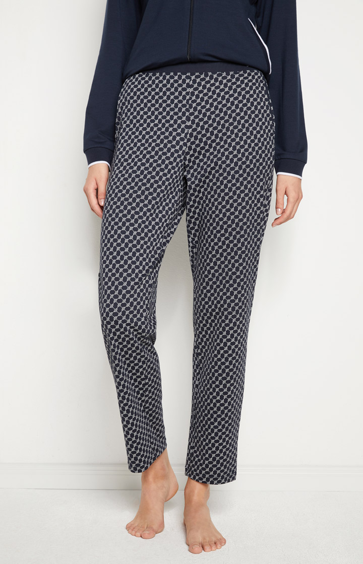 Loungewear Hose in Midnight-Blau gemustert