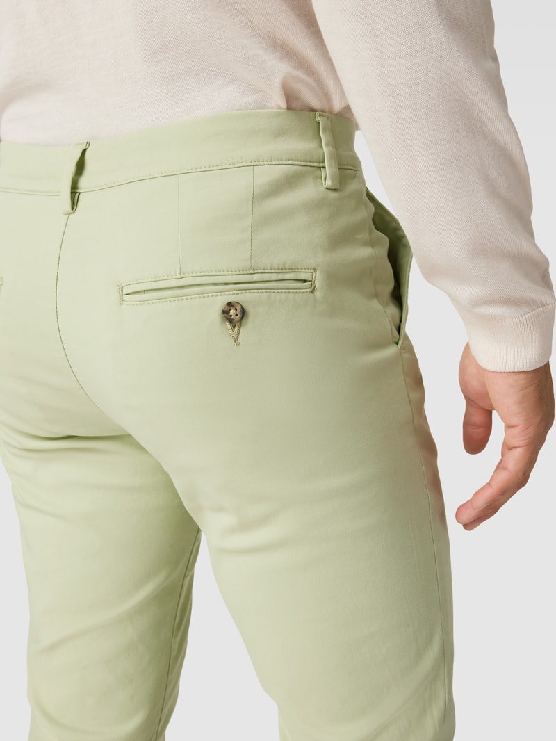 Slim Fit Hose mit Paspeltaschen am Gesäß Modell 'Miles' in lindgrün