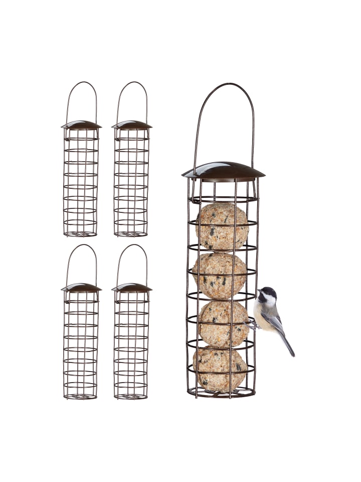 relaxdays 5 x Meisenknödelhalter in Braun - (H)31 x Ø 8,5 cm günstig kaufen onesize