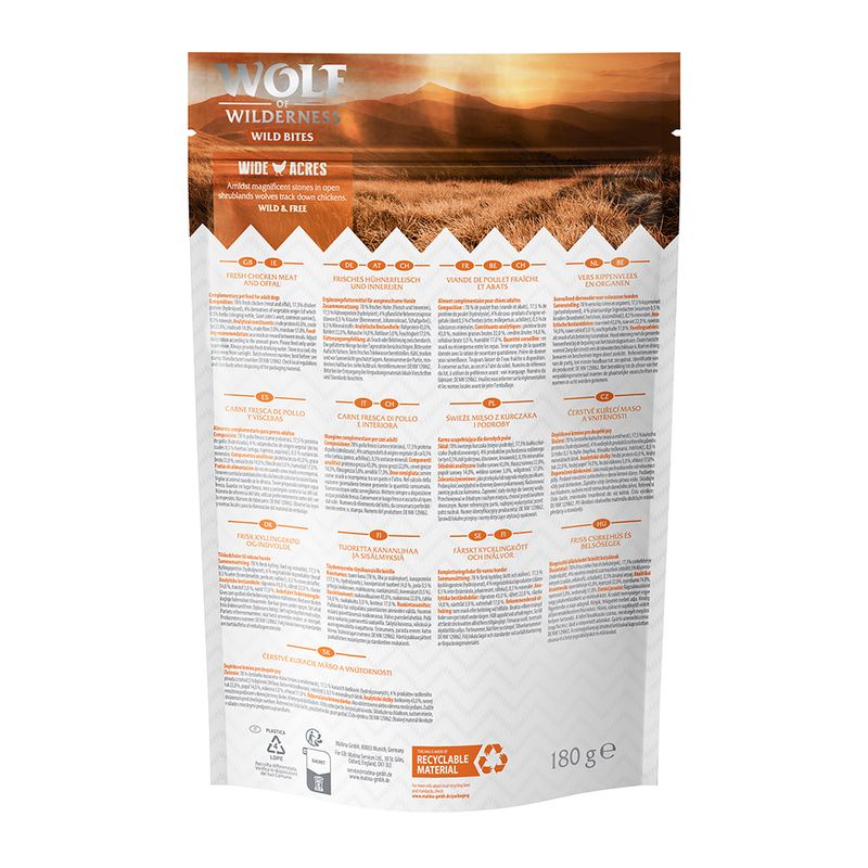 Wolf of Wilderness Snack - Wild Bites 180 g