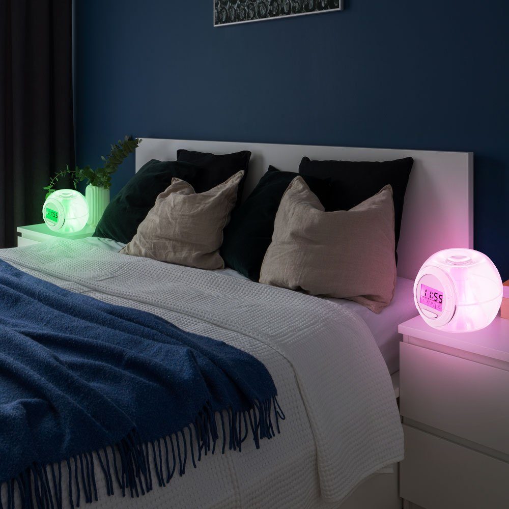 EGLO Radio (Eleganter LED Wecker Nacht Tisch RGB Uhr Farbwechsel Natur Töne Eglo)