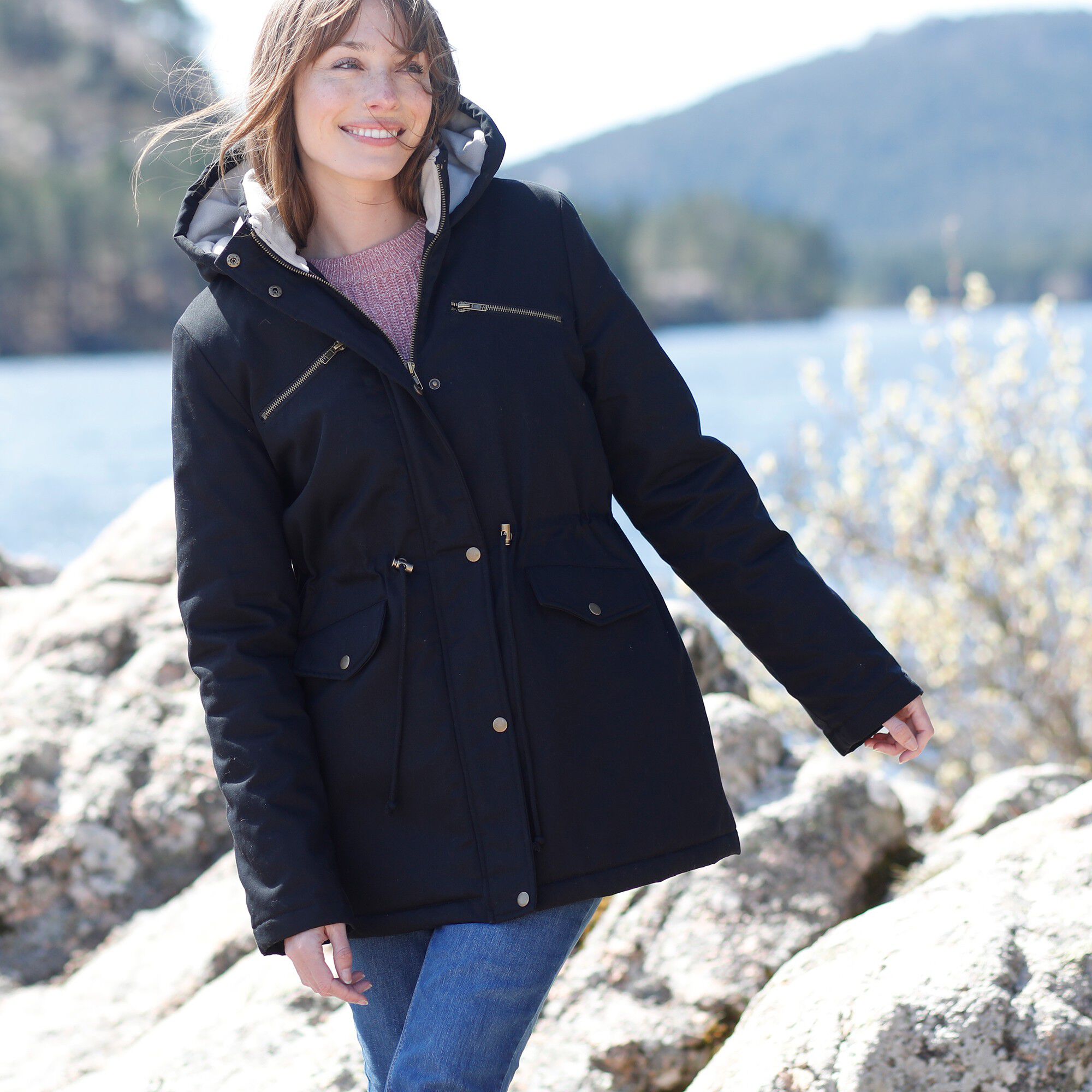 Parka déperlante doublée maille polaire