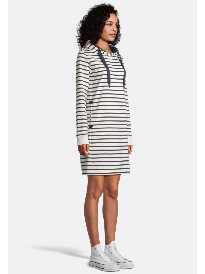 Salzhaut Knielanges Kleid (Midi) DAPHNE in Ecru-Navy günstig kaufen