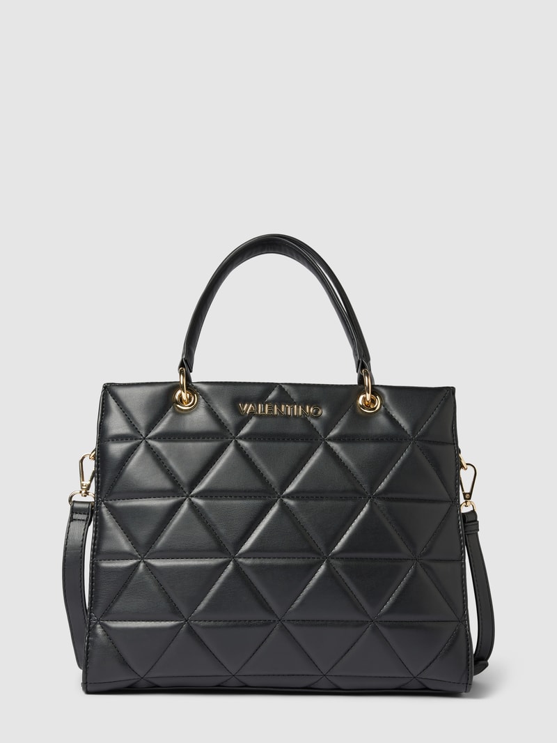 Handtasche mit Steppnähten Modell 'CARNABY' in black