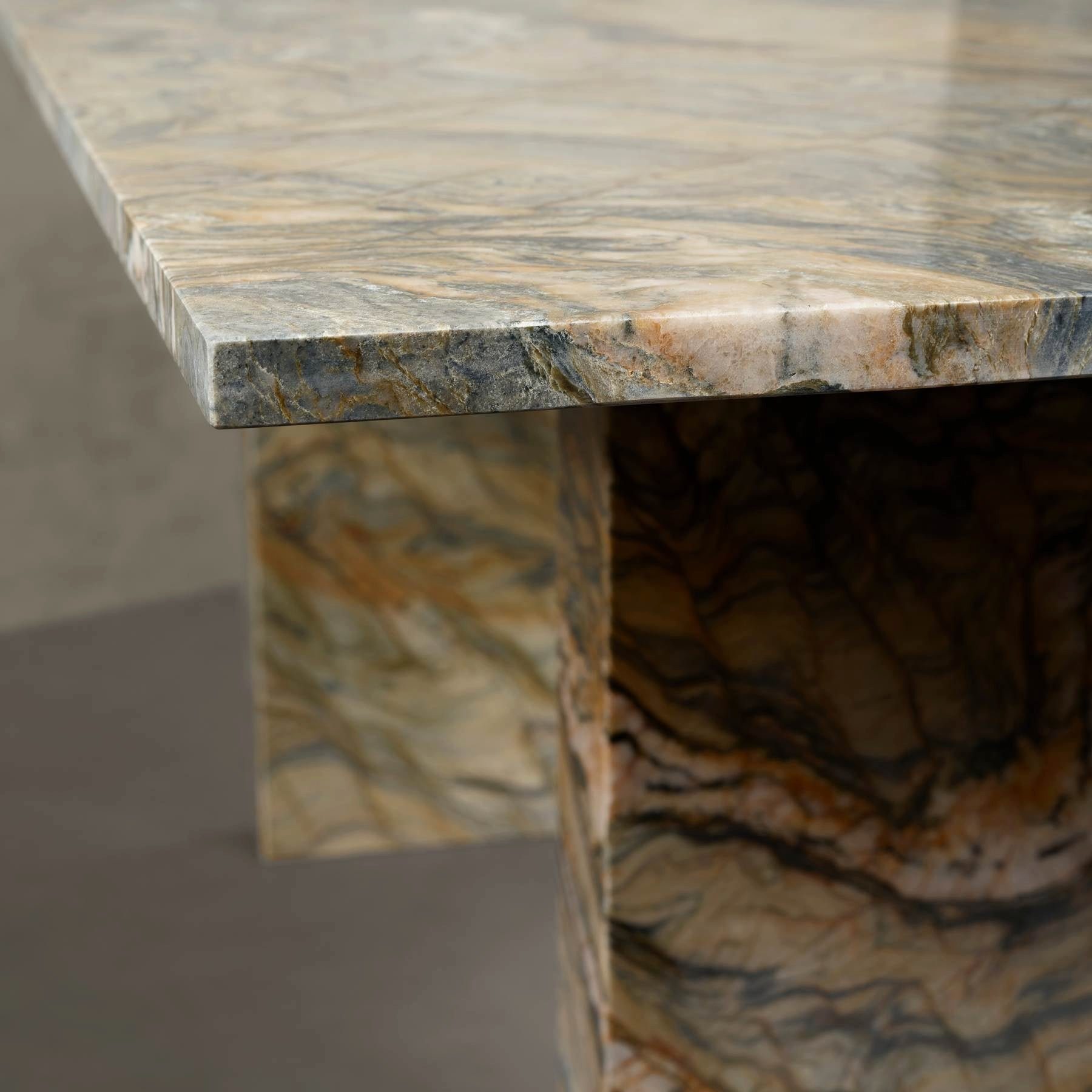 MAGNA Atelier Esstisch COMO mit ECHTEM MARMOR, Wohnzimmer Tisch eckig, Marmor Gestell, 200 x 100 x 75cm
