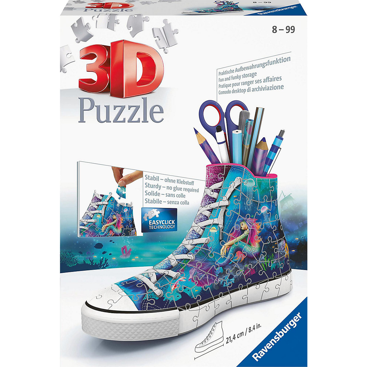 3D Puzzle 11279 Sneaker Bezaubernde Meerjungfrauen - Praktischer Stiftehalter - 108 Teile - Schreibtisch-Organizer
