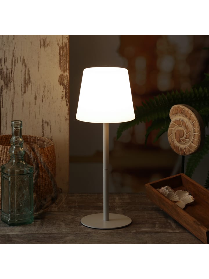 MARELIDA LED Garten Tischlampe aufladbar per USB 4 Helligkeitsstufen H: 40cm in weiß günstig kaufen onesize