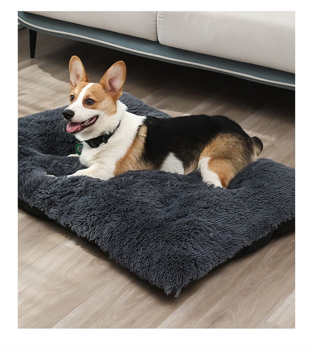 Runxizhou Topflappen Flauschig Hundebett Mittelgroße Hunde, Hundekissen Grosse, Grau S