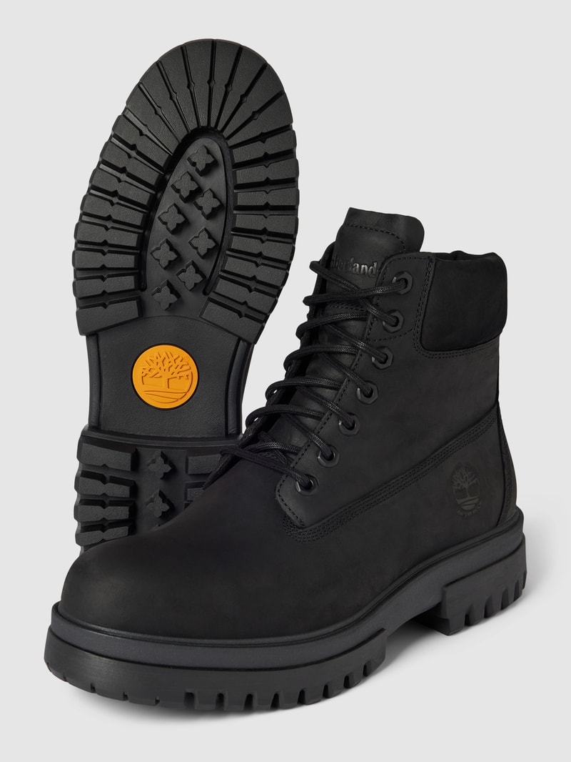 Boots mit Schnürung in unifarbenem Design Modell 'ARBOR ROAD' in schwarz