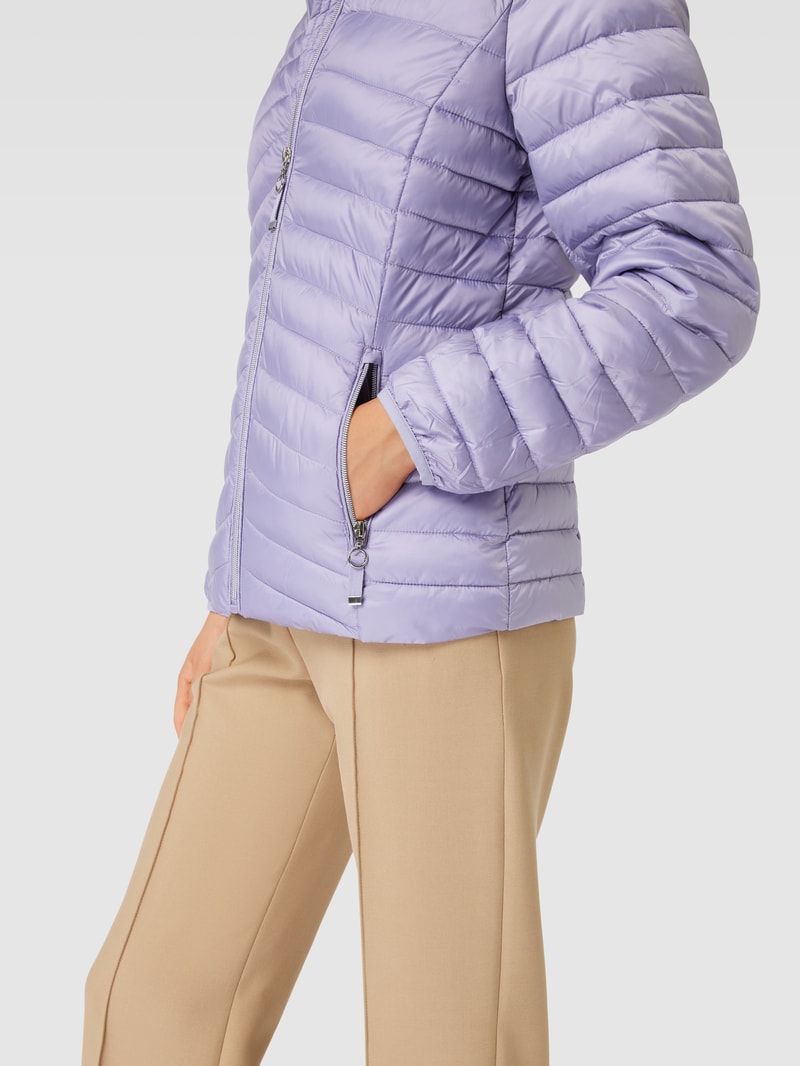 Steppjacke mit Stehkragen in lavendel