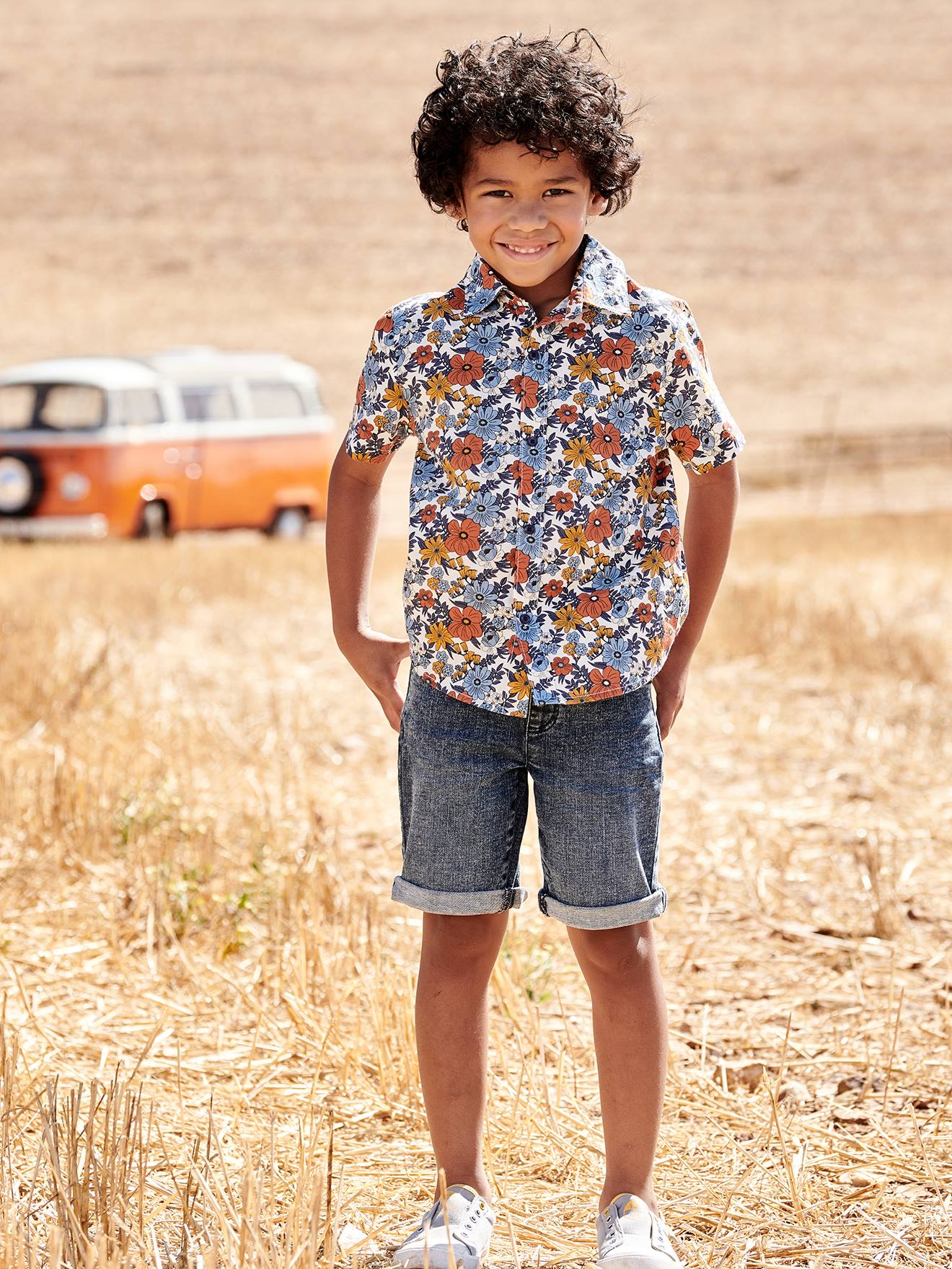 Bermuda en molleton effet denim garçon forme 