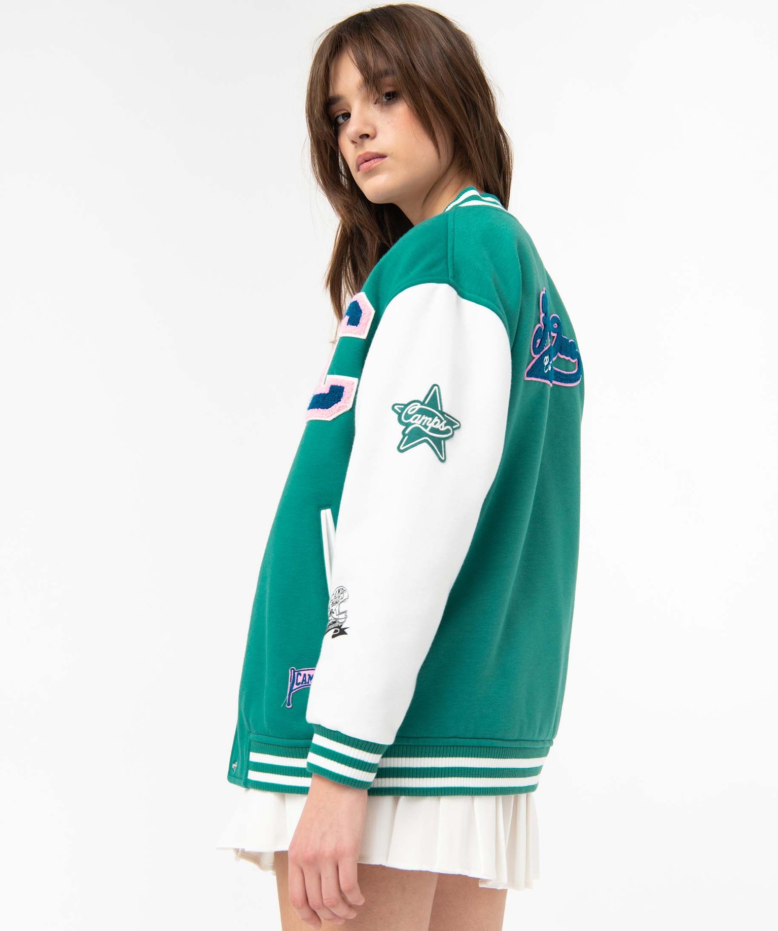 Blouson femme avec manches contrastantes - Camps United vert | GEMO