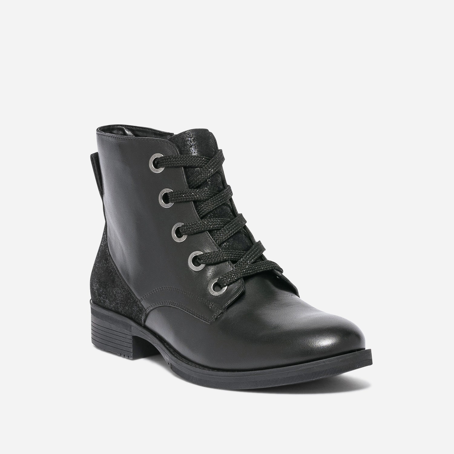 Bottine noire éco-conçue en cuir