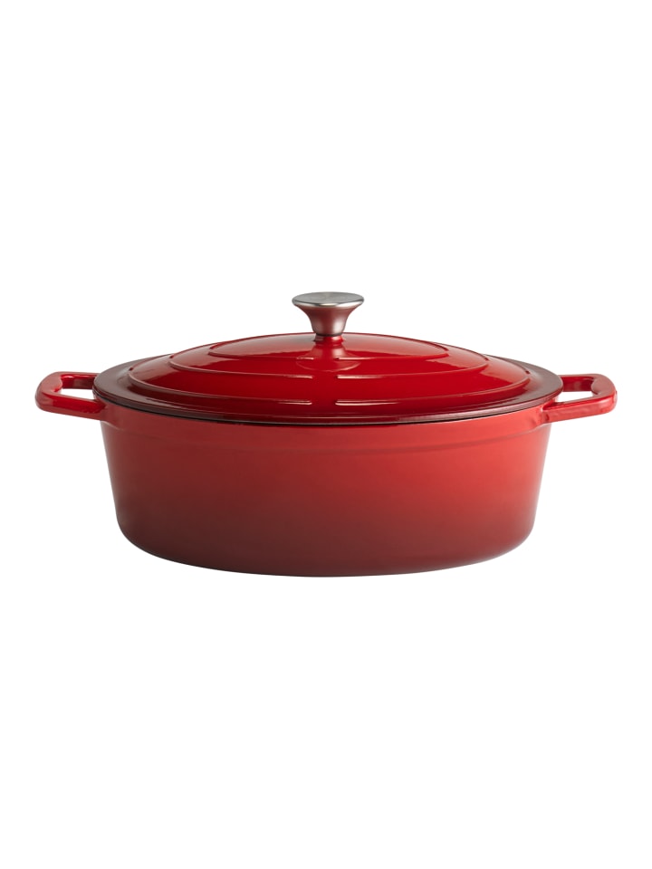 APS Bräter mit Deckel in rot, 33 x 25 cm, H: 11 cm (oval)    günstig kaufen onesize
