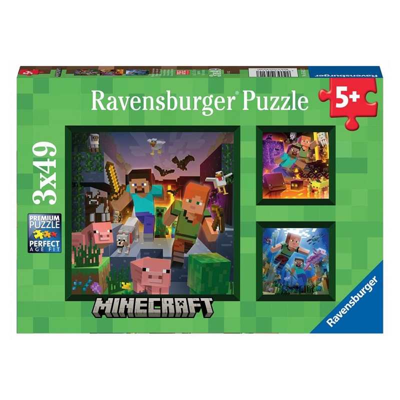 Puzzles biomes de Minecraft 3x 49pièces
