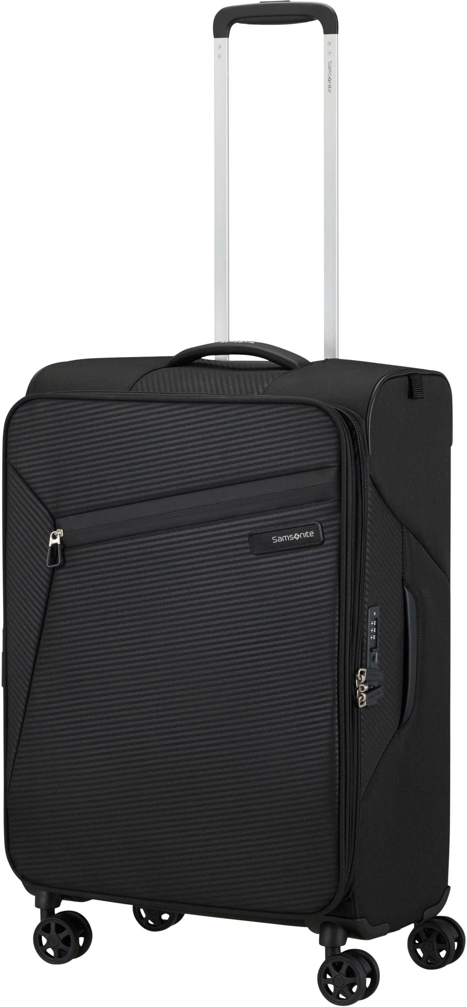 Samsonite Weichgepäck-Trolley Litebeam, black, 66 cm, 4 Rollen, mit Volumenerweiterung