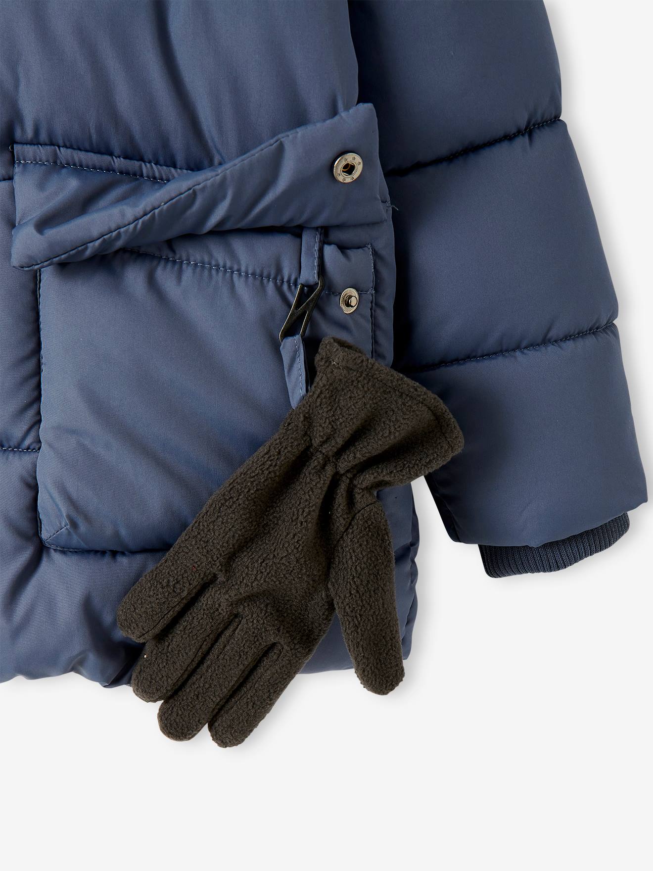 Vertbaudet Jungen Jacke & Handschuhe mit Recyclingmaterial - braun