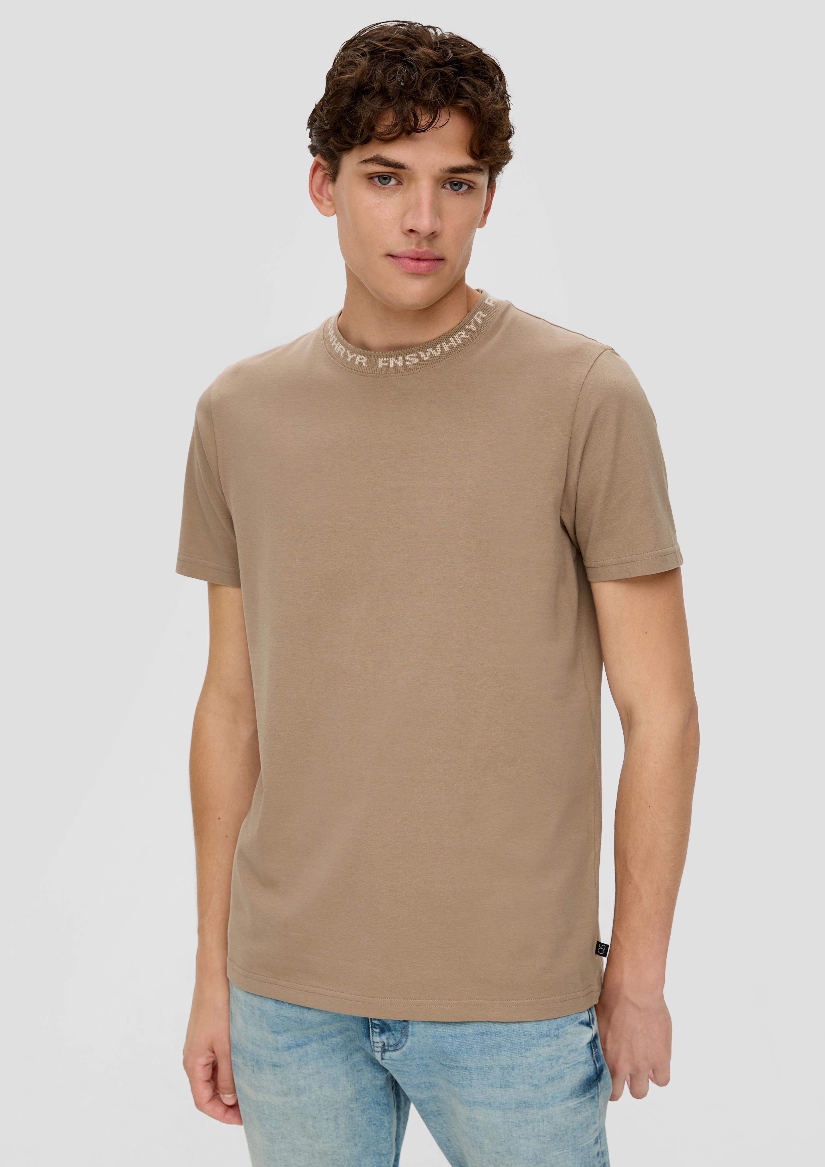 Baumwollshirt mit Rippblende  2135163-8235