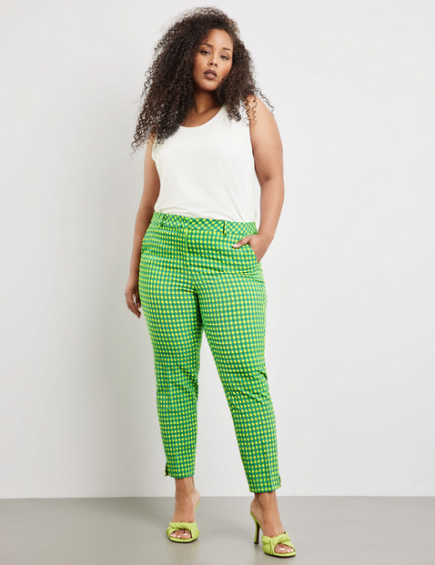 Karierte 7/8 Hose aus Seersucker Greta