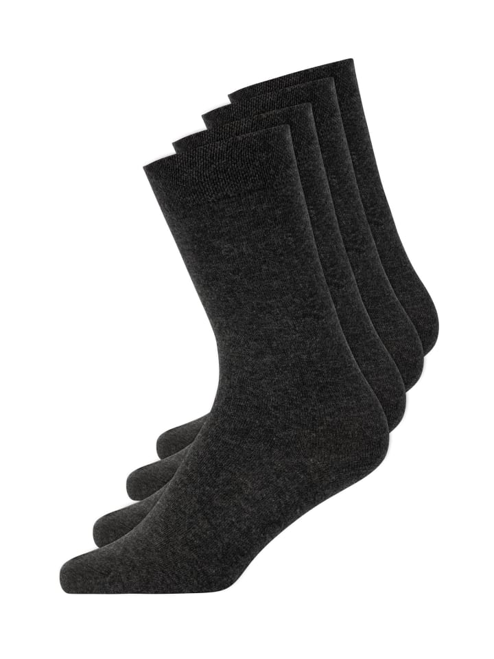SNOCKS Business Socken aus Bio-Baumwolle 4 Paar in Dunkelgrau günstig kaufen