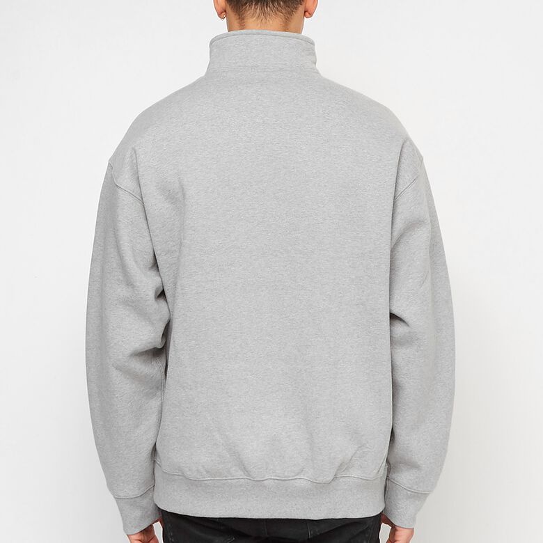 NIKE Solo Swoosh HW BB Quarter Zip Top dk grey heather/white