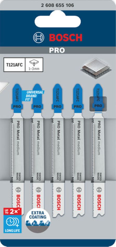 Bosch plavi pribor 2608655106 PRO Metal srednja T121AFC ploča za ubodnu pilu 92 mm 5 dijelova