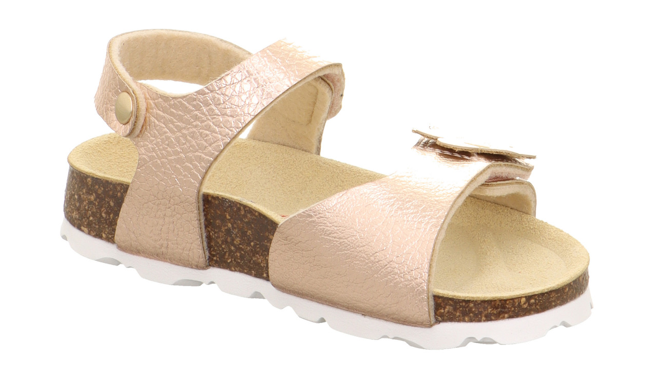 FUSSBETTPANTOFFEL - BronzeSandale mit Klettverschluss