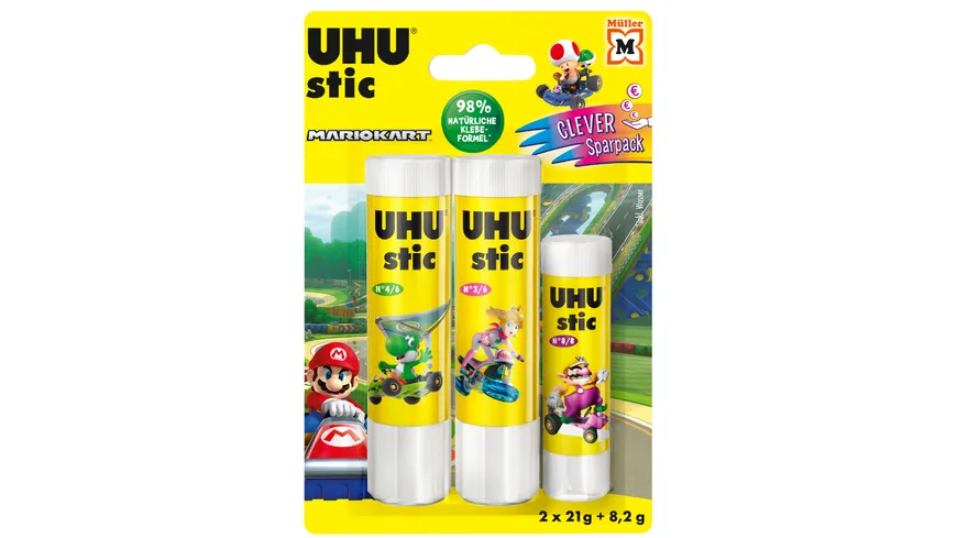 UHU Klebesticks 2+1 Super Mario Kart 50.2 g