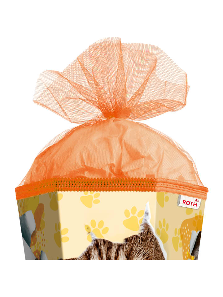 ROTH Schultüte groß Katzenparty 85 cm in Orange günstig kaufen onesize