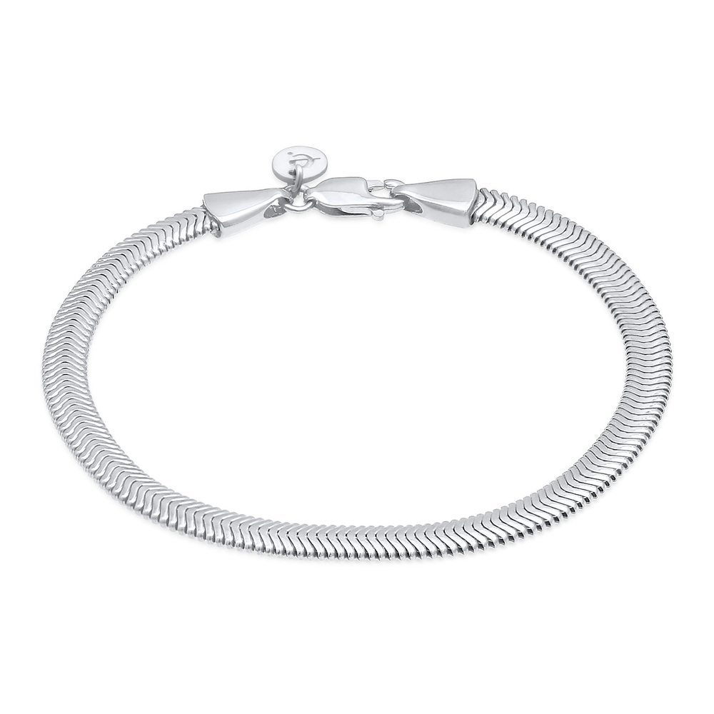 Elli PREMIUM Elli PREMIUM Bracelet Chaîne de serpent plate et élégante pour dames en argent st Bracelet