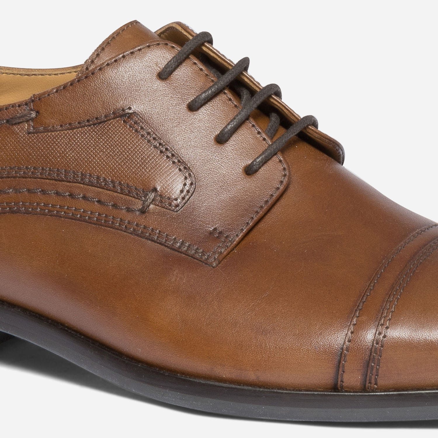 Derby marron en cuir
