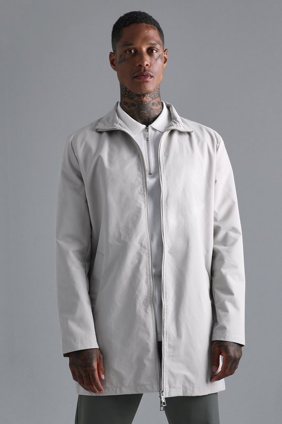 Regenjacke mit Trichterkragen und doppelseitigem Reißverschluss