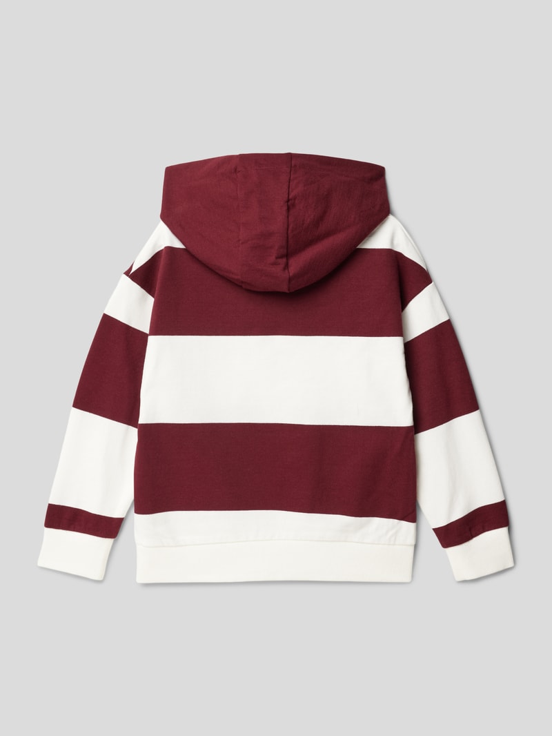 Sweatshirt mit Blockstreifen Modell 'academy' in bordeaux rot