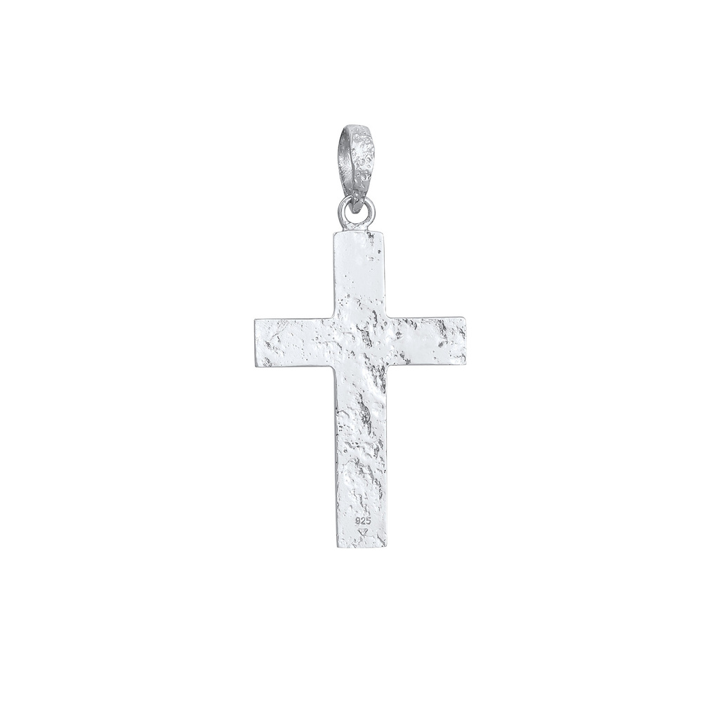 KUZZOI KUZZOI Pendentif symbole de la croix des hommes en argent sterling 927 Pendentif