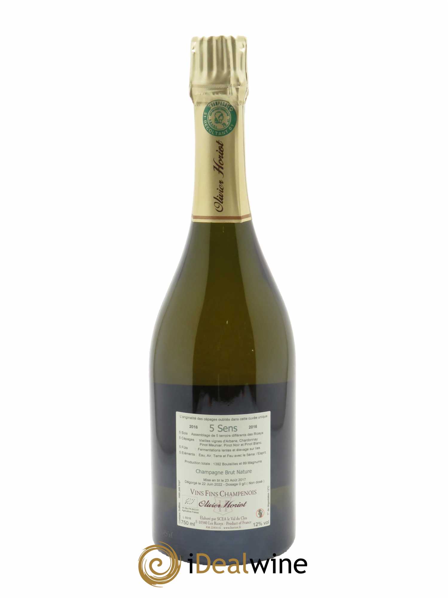 5 Sens Olivier Horiot  2016 - Lot de 1 Bouteille