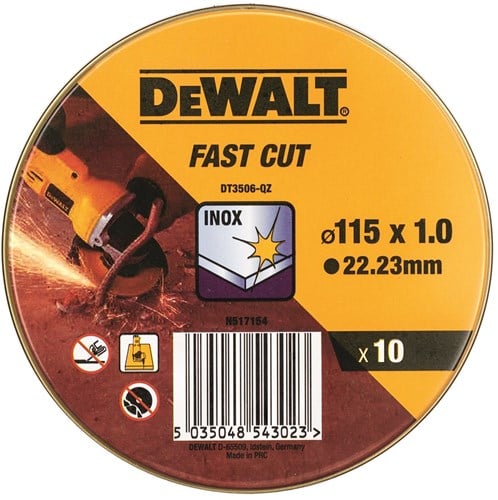 Accessori DeWalt DT3506-QZ Disco da taglio in acciaio inox 115x1x22,2 mm in latta