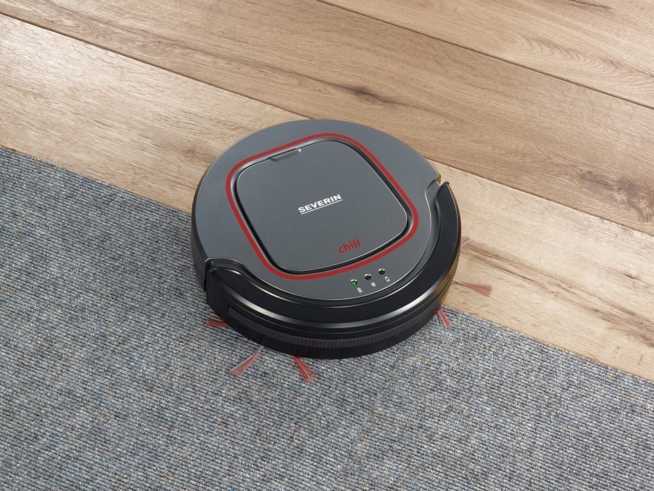Severin Saugroboter Chill RB 7025, 17 W, beutellos, kurze Ladezeit, Kantenreinigungsprogramm und Treppenstufenerkennung