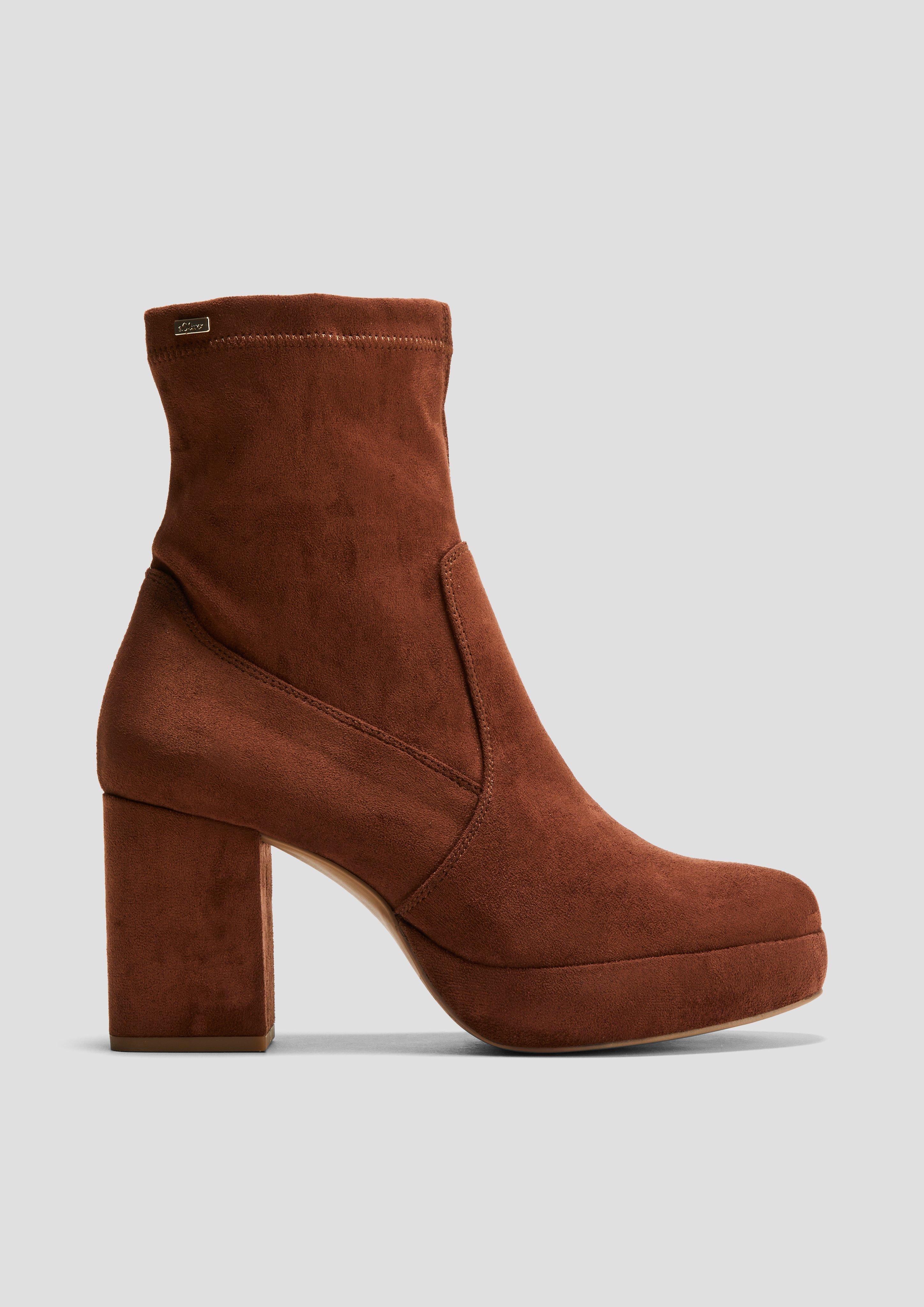 Stiefel mit Blockabsatz in Velorslederoptik  6008302-305