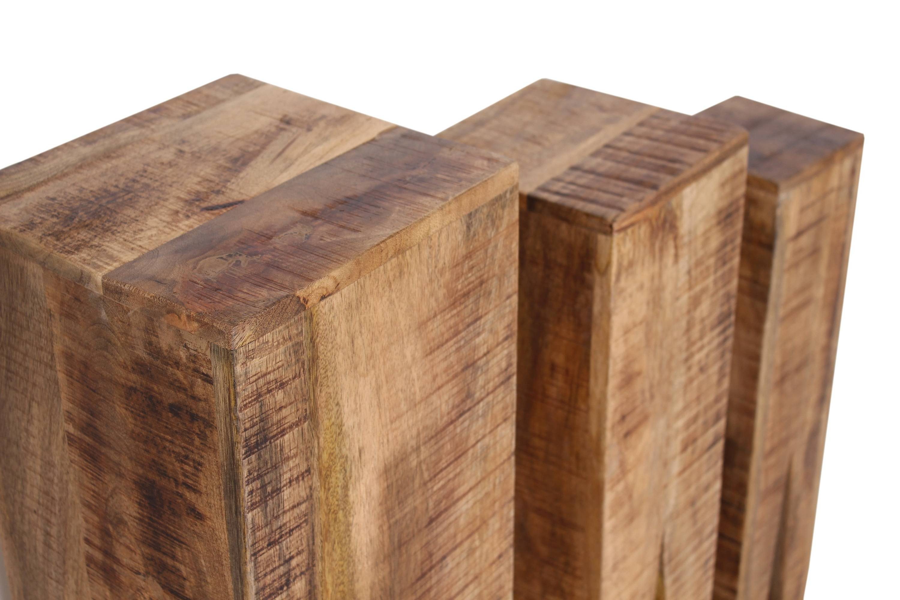 GMD Living Blumenhocker BHOPAL (3er Set, 3 St), Blumensäulen aus massivem Mangoholz, T25 x B25 x H100 cm