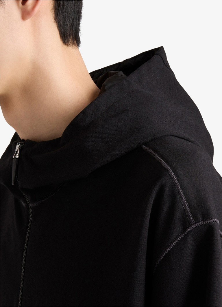 Prada Oversized hoodie with half zip