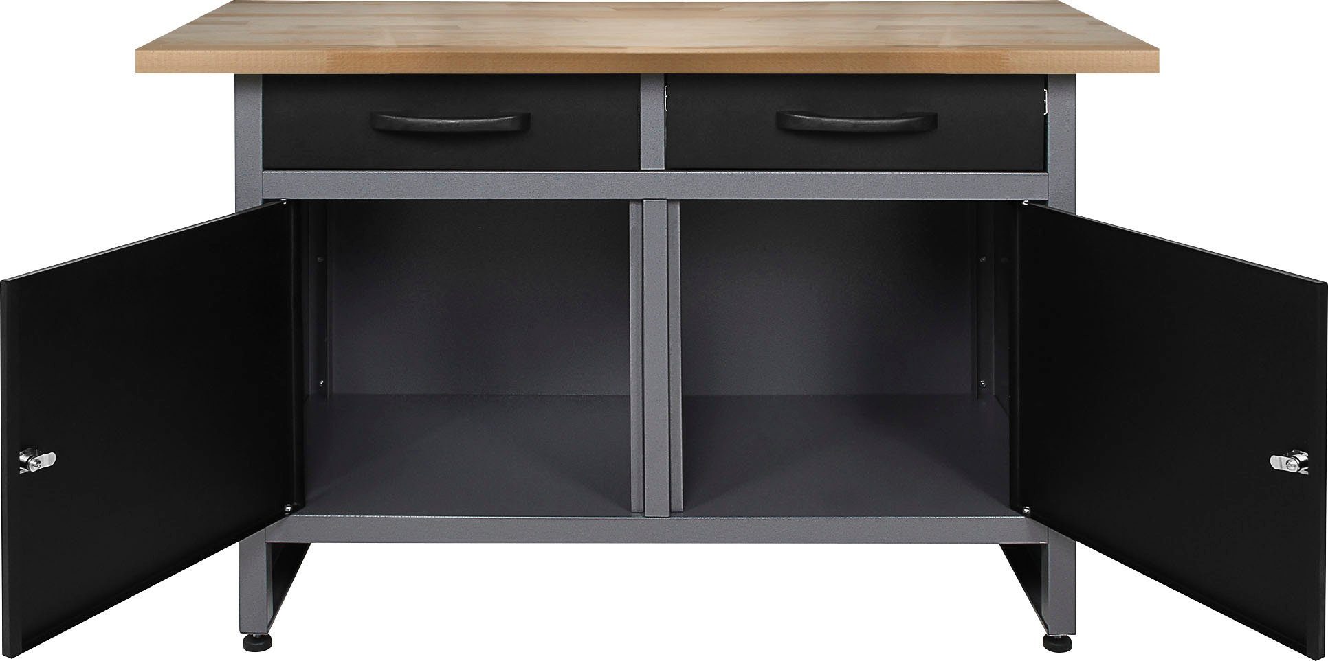 ONDIS24 Werkstatt-Set Werner, 120 cm, mit Lochwandsystem inkl. Haken, mit LED