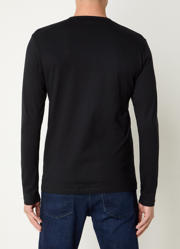 Camiseta de manga comprida HUGO BOSS Tacks com logotipo.