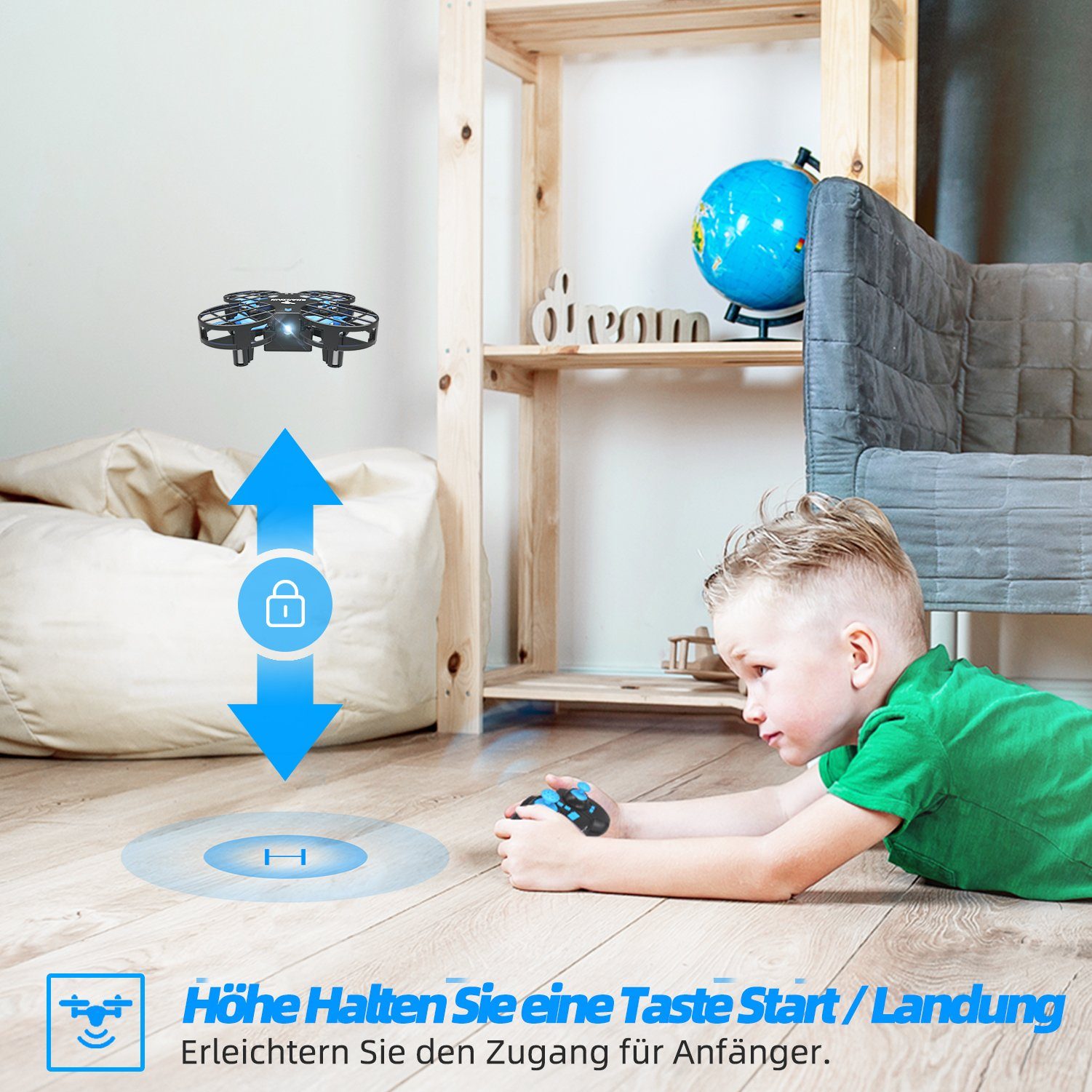 SNAPTAIN H823H PLUS Drohne (RCDrone Quadrocopter Helikopter mit Höhehalten Kopfloser Modus 3DFlips)