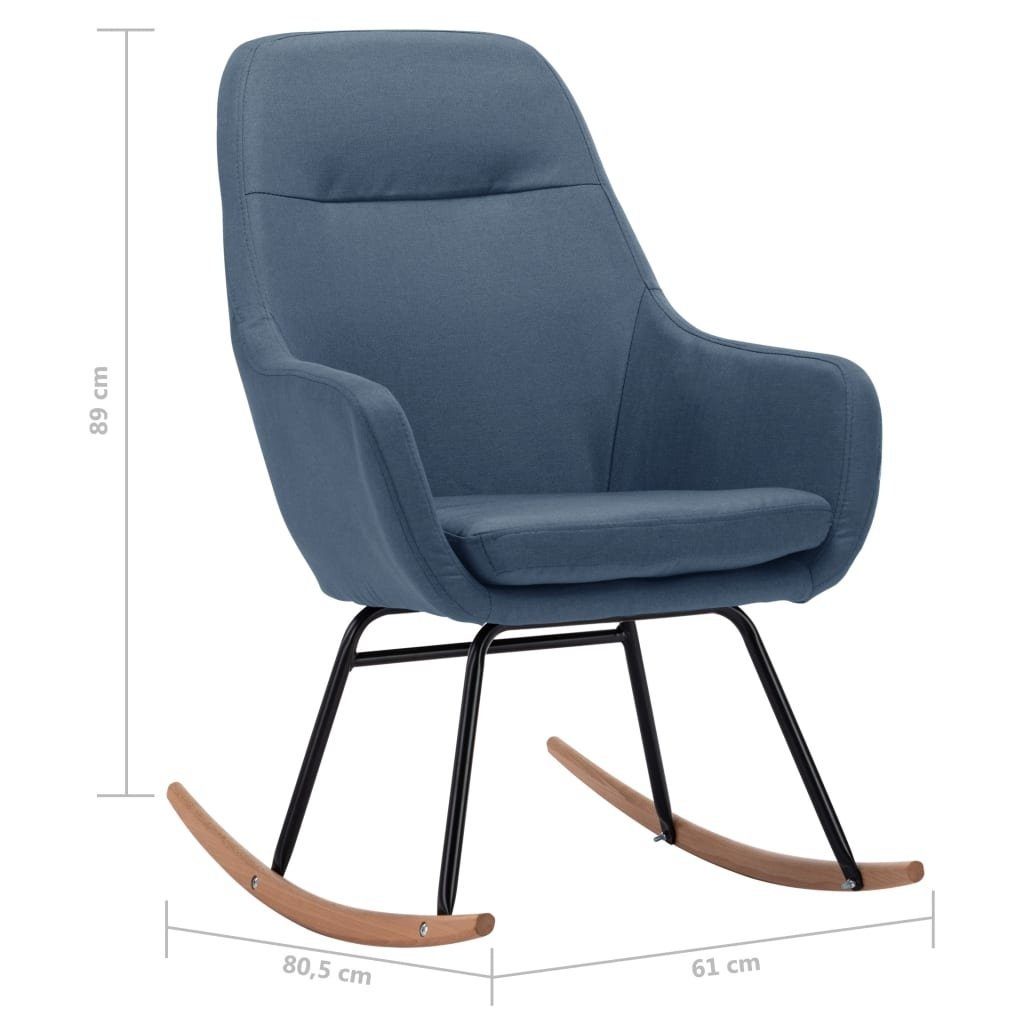 möbelando Schaukelstuhl Balzhausen (BxHxT: 61x89x80,5 cm), aus Stoff in Blau