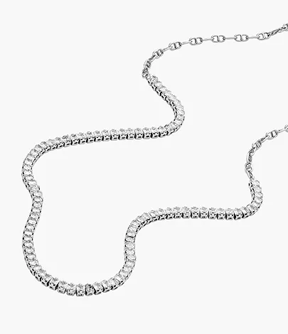 Fossil Kette Heritage D-Link Glitz Edelstahl