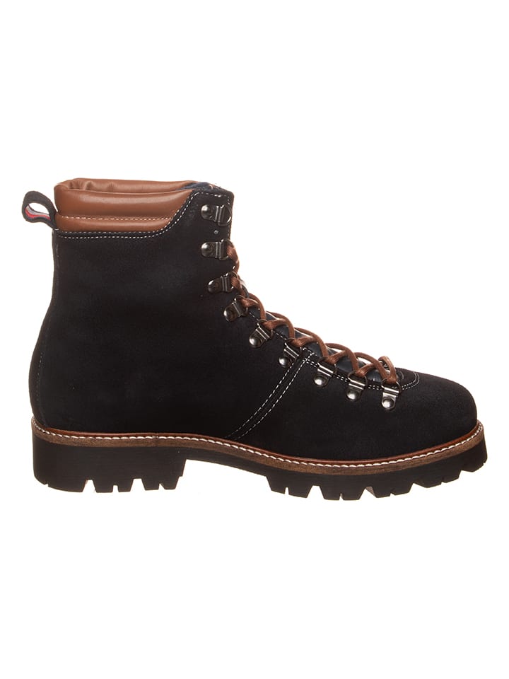 Tommy Hilfiger Shoes Leder-Boots in Dunkelblau günstig kaufen 40