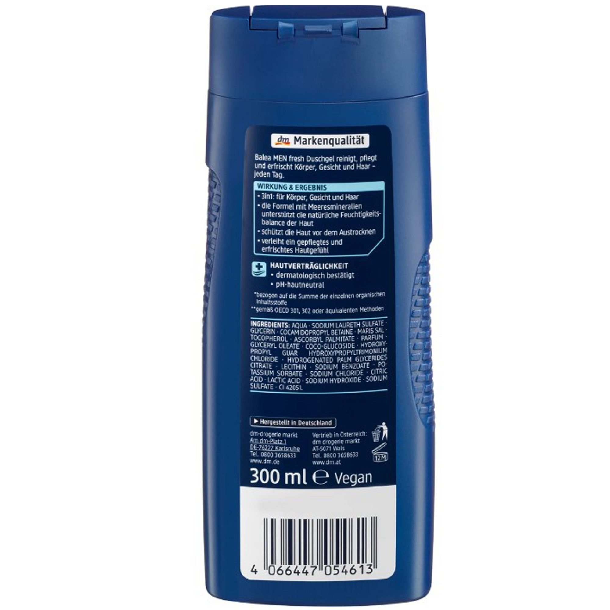 Balea Duschgel Männerduschgel Duschgel für Männer Men 3in1 Shampoo, VEGAN